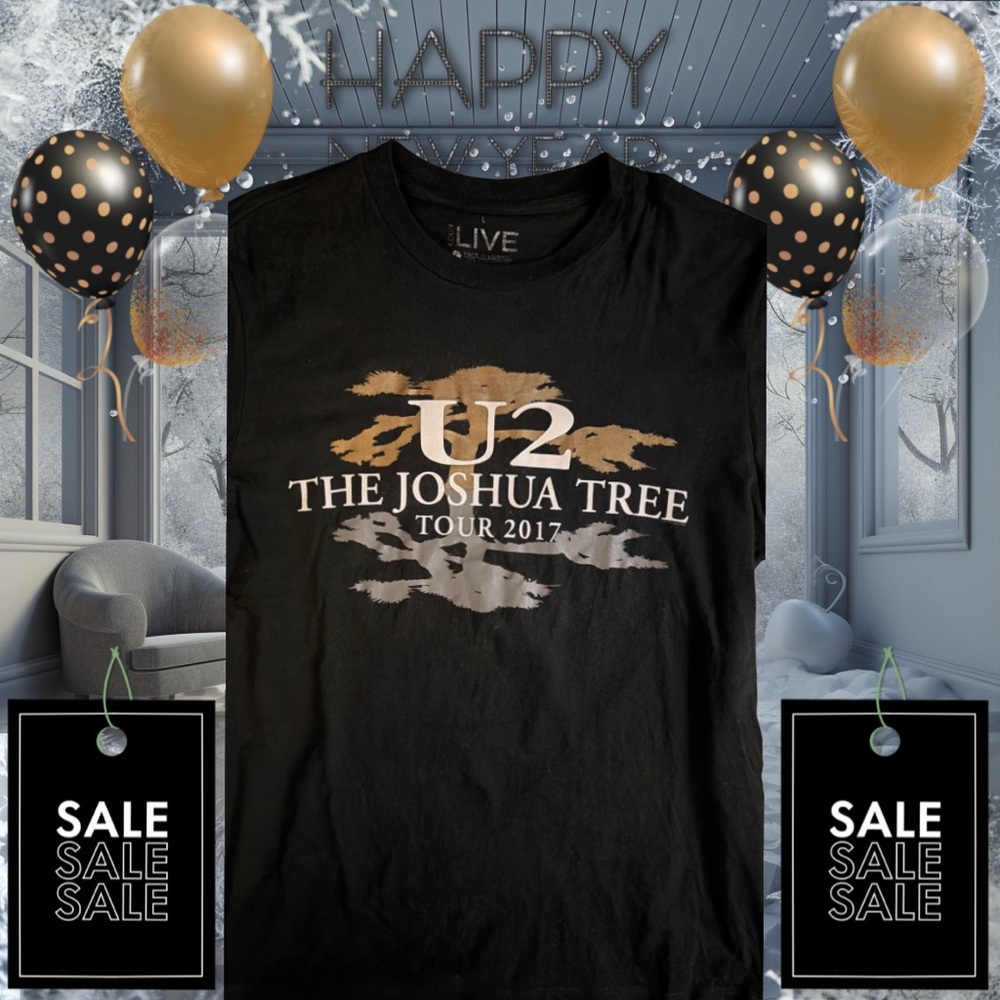 “RARE” NEW U2 The Joshua Tree Tour 2017 Black T-Shirt Med/Large - Picture 2 of 11